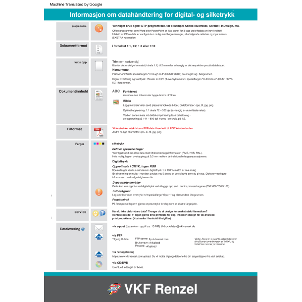 Trykkinstruksjon - norsk
